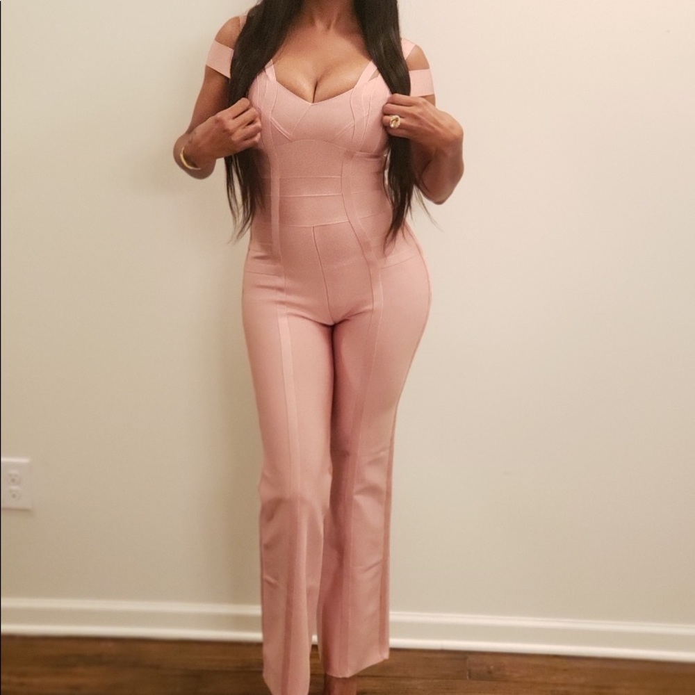 Beige Bandage Jumpsuit